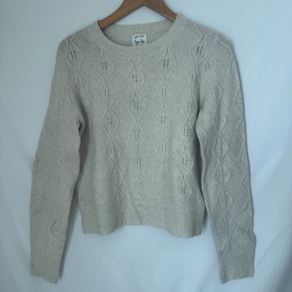 Hippie Rose Textured Knit Sweater in Cream
